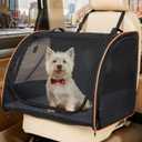 Dog Car Seat, Enclosed Carrier for Pets Travel Safety Dog Crate Soft-Sided Covered Car Kennel Carrier for Backseat for Medium Dogs