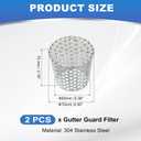 PATIKIL Gutter Guard Filter 3"-2.4", 2 Pcs PVC Termination Cap Mesh Screen Roof Vent Cover Stainless Steel Conical Exhaust Pipe Cover Downspout Guard Filter Strainer for Downspout
