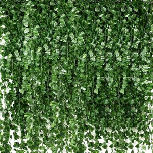 100 Pcs 722ft Artificial Ivy Garland Fake Vines Bulk Green Leaves Greenery Vines for Bedroom Hanging Plants for Wedding Garden Home Wall Jungle Themed Party Decorations