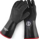 Freedom BBQ Gloves 932F Heat Rated Magnetic EZ On Off Safety Clips Waterproof for Grills Smokers Fryers Ovens (14")