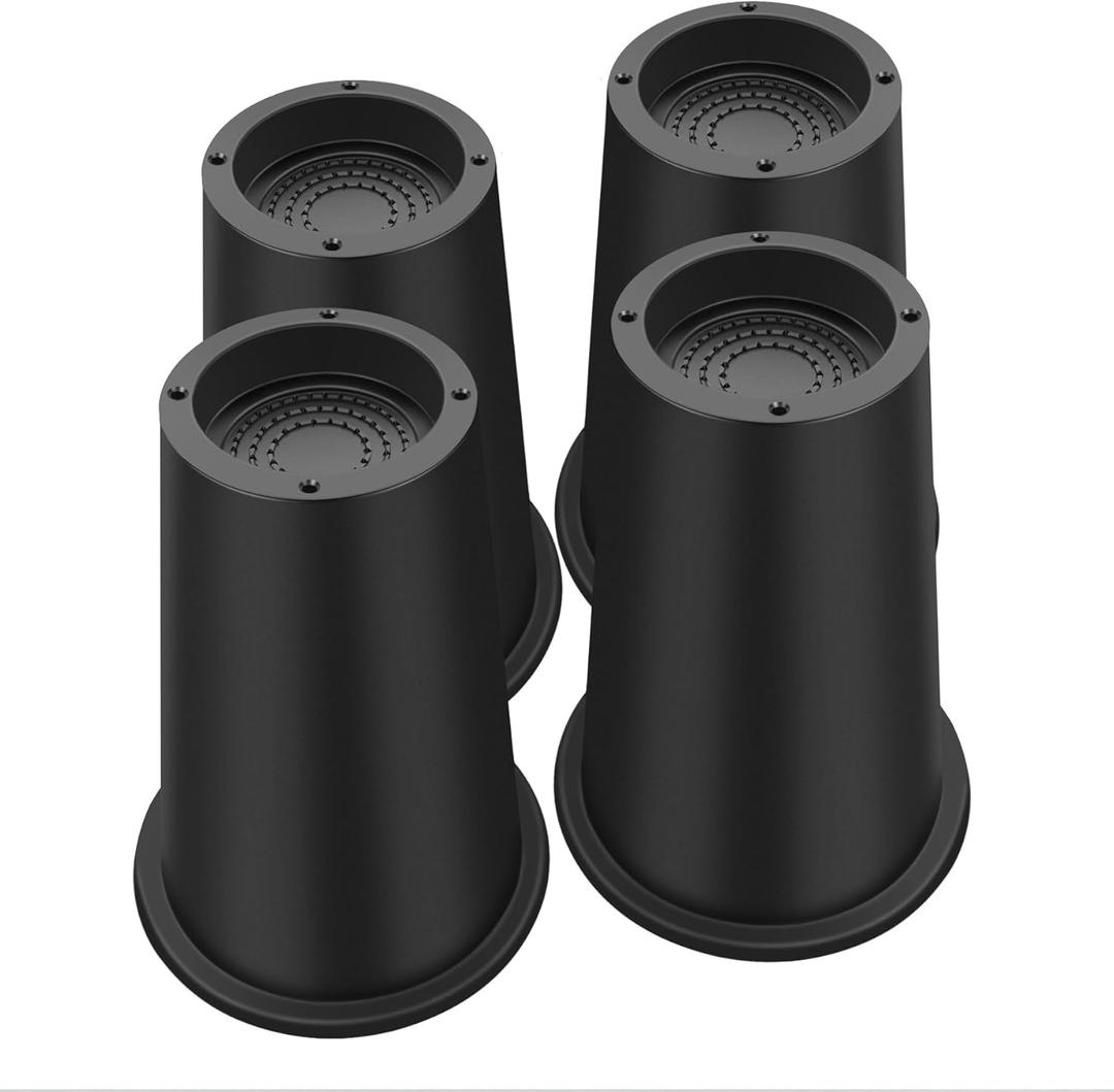 ANNKUT Bed Risers 8 Inch Heavy Duty, Round Furniture Risers for Bed Desk Table Sofa CouchBed Lifts Risers, Support up to 6000 Lbs(4 Pack Black)