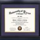 GMFrames 11x14 Diploma Degree Frame with Purple Mat or Display 15x18 Certificates without Mat,Solid Wood,Black Finish with Intricate Black Rope Detail,UV Protection Acrylic, 15x18 for 11x14 with Mat