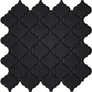 Arabesque Peel and Stick Backsplash for Kitchen,Premium Design Matte Black 3D Self-Adhesive Kitchen Backsplash, Stick on Backsplash for Kitchen and Bathroom (10 Tiles, 12''12''.