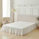 Bed Skirt King Size Ruffled Bed Skirt with Split Corners, King Bed Skirts 16 Inch Drop, King Size Bed Skirting with Platform, White, 16'' King