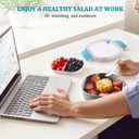 Small Salad Container for Lunch-35oz Divided Bento Box Lunch Box for Fresh Meals,Portable Salad Bowls To Go with 2-Compartment Tray Meal PrepLeak Proof Tritan Lid, Dishwasher & Microwave Safe (Gray)