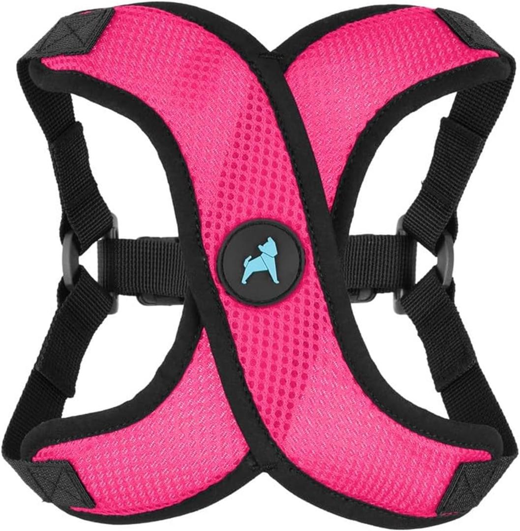 Gooby Comfort X Step in Lite Dog Harness - Choke Free, Escape Free with Light Breathable Mesh - Step in Dog Harness for Small Dogs Only - Quick Release Buckle, Metal D-Rings - Flamingo Pink, X-Small (X-Small (11.8-14"))