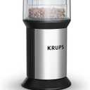 KRUPS Electric Blade Coffee Grinder 1.6 Oz, Adjustable Coarse to Fine for the Perfect Espresso, Grind Coffee Beans, Spices & Herbs, Removable Dishwasher Safe Bowl, Stainless Steel