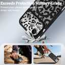 Magnetic Case for iPhone 17 Pro,with Screen Protector & Camera Lens Protector,Cute Black Leopard Print Design for Women Girls Men,Slim Anti Scratch Leopard Case for iPhone 17 Pro Max