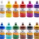 Mont Marte Tempera Paint Set 12pc x 16.9 US fl.oz (500ml), 12 Bottles of Tempera Style Kids Paint, Washable for Kids Art and Craft, Non Toxic, Easy to Clean. (Multicolor)