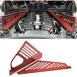 Bevinsee Engine Bay Panel Cover Aluminum 2PCS for C8 Corvette Accessories