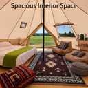 Bell Yurt Tent, Waterproof Luxury 4 Season Hot Tent with Stove Jack/ Air Conditioner Vents/ 2 Skylight for Family Outdoor Camping Oxford Glamping Tents for All Year Living (Beige Oxford 5M Yurt)
