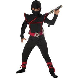 Kids Stealth Ninja Costume (L (10-12), Black)