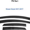 IG Window Visors Fit for 2011-2017 Nissan Quest, Out-Channel Rain Guards Vent Wind Deflectors 4PC, Car Accessories for 11-17 Quest