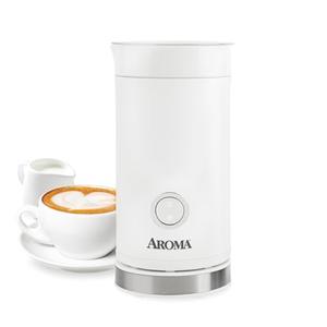 AROMA® 4-in-1 Cold & Warm Milk Frother and Steamer with Auto-Off One-Touch Controls (200ml) White