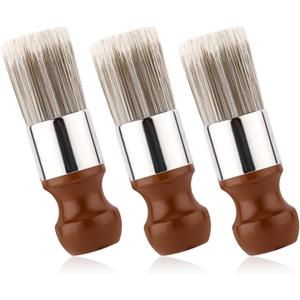 Tinoaly 3pcs Salve Brushes for Leather Furniture, Soft Nylon Bristles Wood Repair Clean Cleaner Brushes Gentle Polish & Wax Applicators for Home Leather Cleaning