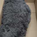 Bedsure Calming Dog Bed for Small Dogs - Donut Washable Small Pet Bed, 23 inches Anti-Slip Round Fluffy Plush Faux Fur Large Cat Bed, Fits up to 25 lbs Pets, Dark Grey