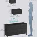 SONGMICS BELLAH Collection - Dresser for Bedroom, Chest of Drawers, Storage Organizer Unit, Closet, Entryway, Steel, 5 Drawers, Modern, Ebony Black ULGS322BE02S, 11.8"D x 38.9"W x 20.6"H