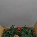 Remote Control-3 ft Artificial Small Christmas Tree with Dual Color Change Lights Timer, Perfect PE+PVC Spruce Mini Tabletop Christmas Tree, Pinecone Red Berry Burlap Base for Xmas Desk, Home Decor