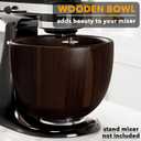 SpaceAid Wooden Bowl for Mixer - Kitchen Space Aid Acacia Wood Mixing Bowls Holder for Stand Mixer, Compatible with 4.5 & 5 QT Tilt-Head Models Kitchen, Dark Wood