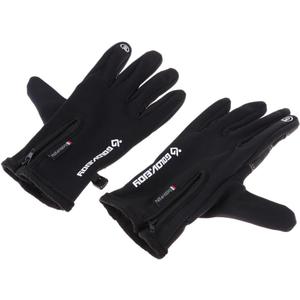 Unisex Winter Skiing Bike Motorcycle Touch Screen Gloves, Windproof - Thermal Warm Full Finger Racing Cycling Skiing Gloves for Men Women, Outdoor Sports Mittens with Rainproof - Black, Black M