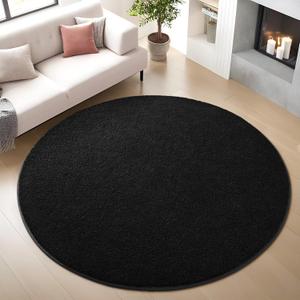 Nuttumico Black Ultra Soft Round Area Rugs for Living Room Bedroom, 4x4 Feet Black Washable Non-Slip Indoor Rugs, Thickened Memory Foam Modern Indoor Circle Carpet for Boys Girls Room Home Decor