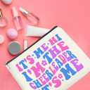 UPNEGE Cheerleader Gifts Makeup Bag Cheerleading Team Gifts for Women Cheerleader Cosmetic Bag It's Me Hi I'm the Cheerleader Zipper Makeup Pouch Gift
