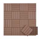 Plastic Interlocking Deck Tiles, 36 Pack Outdoor Flooring Waterproof Pavers for Patio Garden Porch Yard, All Weather Use, Coffee (12" x 12")