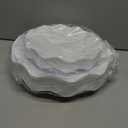 100 PCS White Disposable Plates for 50 Guests, Scalloped Plastic Plates Include 50 Dinner Plates and 50 Dessert Plates for Party, Wedding