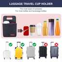 Portable Drink Holder - Foldable Travel Carrier with Reusable Insulated Cofee Cup, 2 Cup Holder, Free Your Hands (Dark Gray)