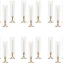 Hurricane Glass Candle Holders, Gold Candlestick Holders 18 Pcs