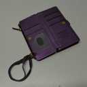 Defencase Compatible with iPhone 13 Case Wallet with RFID Blocking Card Holder for Women and Men, Fashion PU Leather Magnetic Snap Flip Zipper Strap Wallet Phone Case Fit for iPhone 13 6.1", Purple