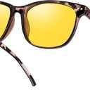 HAOLOTA Polarized Sunglasses Men Women Designer Driving glasses Lightweight UV400 Protection (S, White Tortoise, Night Vision Lens)
