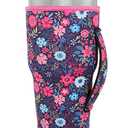 Reusable Iced Coffee Cup Sleeve Neoprene Insulated Sleeves Cup Holder with handle Idea for 30oz - 32oz Tumbler Cups, Protein Shake Bottles(Only Cup Sleeves)(Flower Meadow)