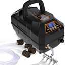 hygger Rechargeable Aquarium Pond Air Pump, Powerful Quiet Commercial Tank Air Pump with Hose Air Stone Check Valve Adjustable Flow Diverter Valve for Fishing Yacht/Power Outages/Hydroponic