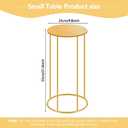GRETJOB 21.6x9.8 Inch Gold Pedestal Table - Accent Side Table for Living Room, Wedding & Party Decor, Plant Stand, Cake & Dessert Display Stand for Event Centerpiece