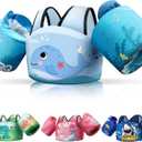DRQ Toddler Swim Vest, Toddler Floaties for 22-66lbs Kids, Puddle Jumper Kids Life Jacket with Shoulder Harness Arm Wings for Girls Boys 2 3 4 5 6 Years Old (Whale-style)