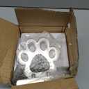 Dog Paw Christmas Stocking Holder, 3D Silver Metal Stocking Holder with Pendant Black Buffalo Plaid Pet Stocking Hangers for Mantle Fireplace Table Christmas Decoration (Black and White)