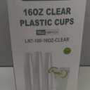 FOCUSLINE 100 Pack 16 oz Clear Plastic Cups, Disposable Cups Large Reusable Plastic Tumblers, Heavy-duty Clear Hard Cups 16 Ounce for Wedding Party, Thanksgiving, Halloween, Christmas