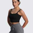 Aoxjox Women's Workout Sports Bras Fitness Yoga Crop Tank Twist Back Cami, Large 