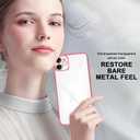 for iPhone 12 Case Clear, Electroplating Protective Case, Thin Soft Transparent Protective Cover, Non-Yellowing Shockproof Military-Grade Protection Anti-Scratch Rose Gold