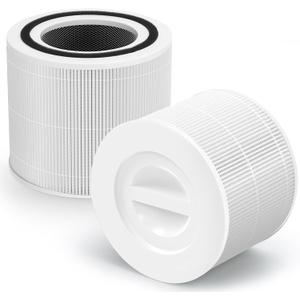 2 Pack Core 300 Replacement Filters for LEVOIT Core 300, 300-P, 300S Vortex Air Purifier, 3-in-1 H13 HEPA Filter Replacement, Core 300-RF (Basic Filter)
