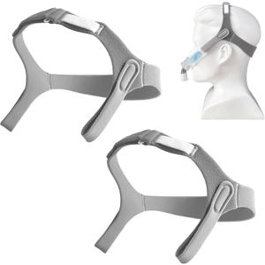 2 Packs Replacement Headgear for Nuance Pro CPAP Gel Nasal Pillow Mask Closed Edges Headgear Strap Compatibility with Nuance Pro(Without Nasal Pillow Frame)