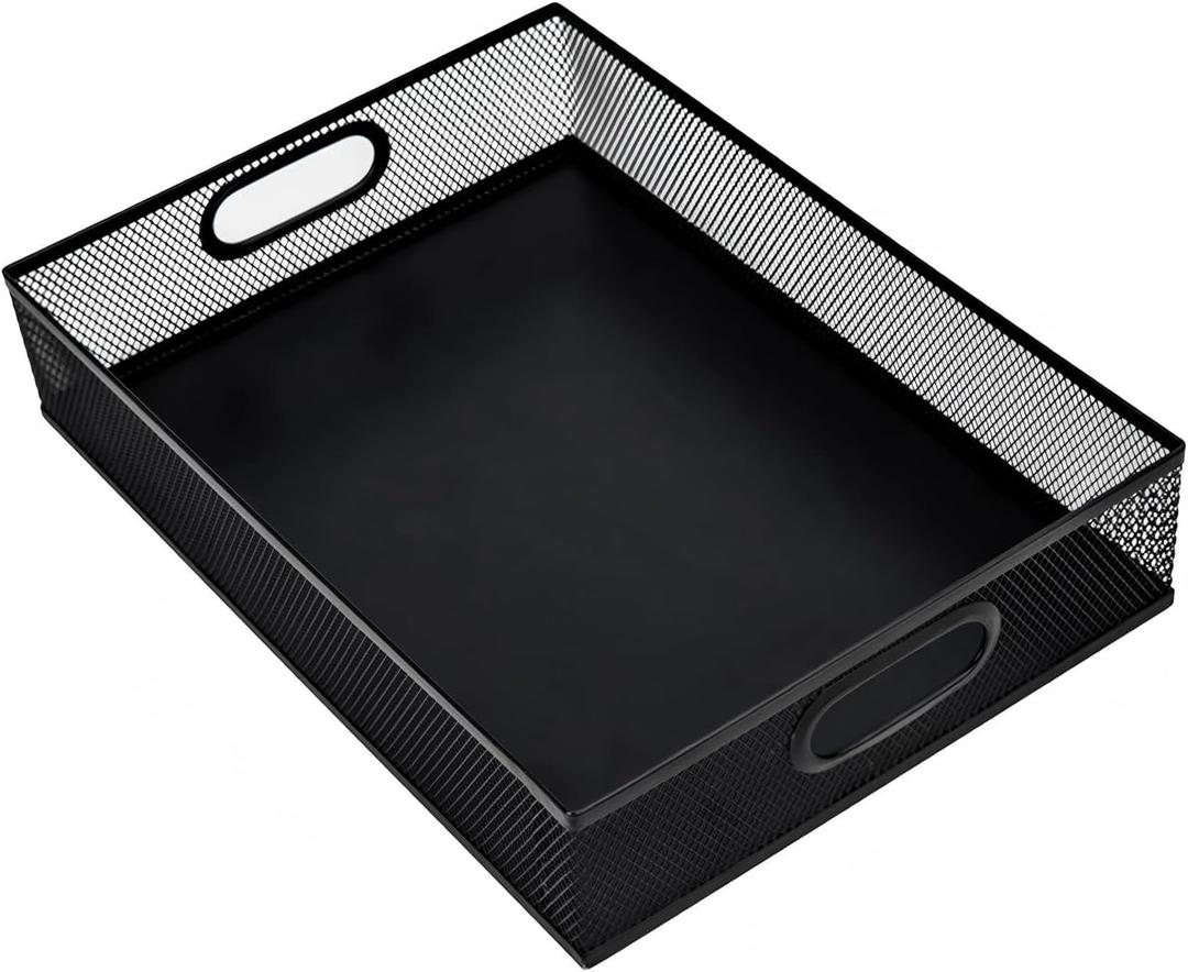 Metal Mesh Desk Organizer Tray, A4 Large Office Storage Box Set, 12.6X 9.1 x 2.8Inches, and Storage Containers for Gift Wrap, and Crafts