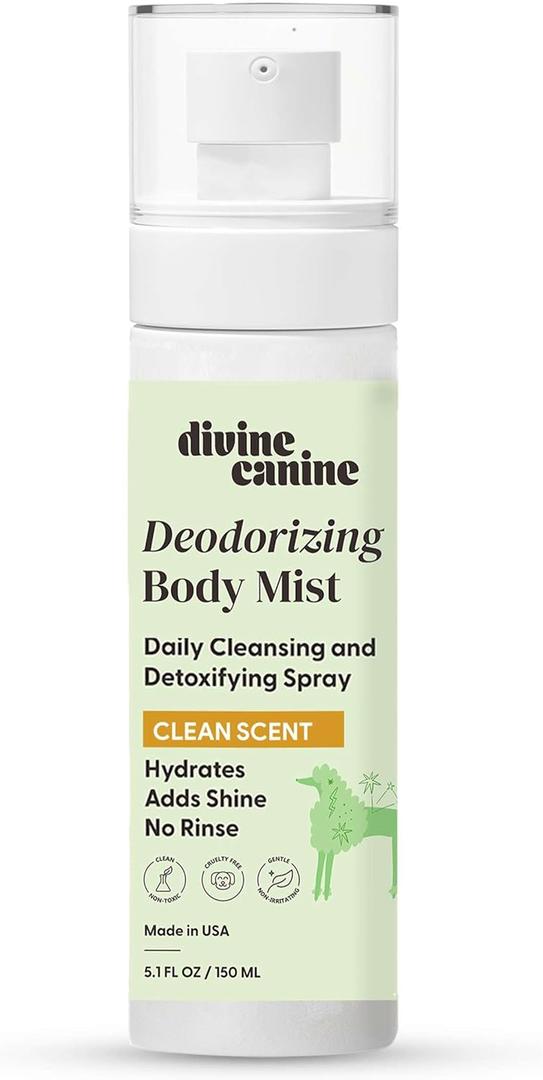 Cleansing Hair and Body Spray for Dogs - 5.1 Fl Oz of Dog Deodorizer, Long Lasting Formula - Everyday Body Spray with Aloe, Lemongrass Oil, and More - Made in The USA