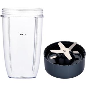 Upgrade Blender Cup and Blade Fit for Nutribullet 600w/900w, Replacement Parts 24oz Cup and Extractor Blade, Blender Accessories (2 Pcs)