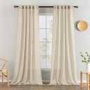 MIULEE Linen Curtains 90 Inch Length 2 Panels for Bedroom Living Room, Soft Thick Linen Textured Back Tab Window Drapes Semi Sheer Light Filtering Rod Pocket Modern Farmhouse Decor