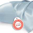 Bedsure Satin Pillowcases, Similar to Silk Pillow Cases Queen Size Set of 2, Stone Blue Pillow Case for Sleeping Women with Envelope Closure, Gifts for Women Men, 20x30 Inches, 2pcs