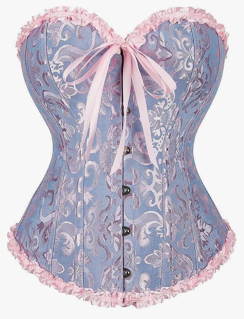 SZIVYSHI Corset Tops for Women, Bustier Shapewear Lingerie, Lace Waist Push Up Bodysuit S