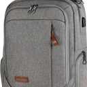 KROSER Laptop Backpack Large Computer Backpack Fits up to 17.3 Inch Laptop with USB Charging Port Water-Repellent Casual Daypack for Travel/Business/College/Women/Men-Grey