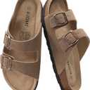 KIDMI Unisex Summer Sandals Arch Support Cork Footbed Slide Sandals with Double Adjustable Buckle for Women Men 42